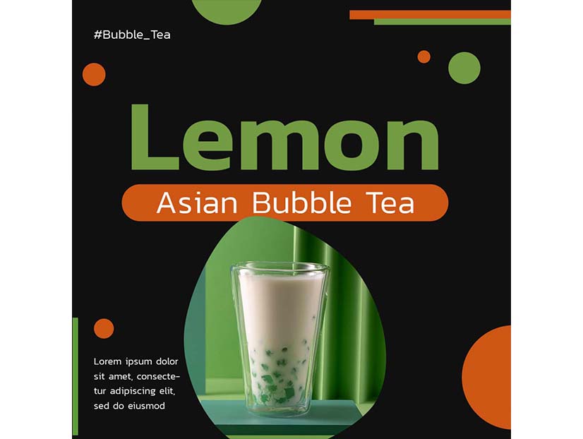 Asian bubble tea instagram template